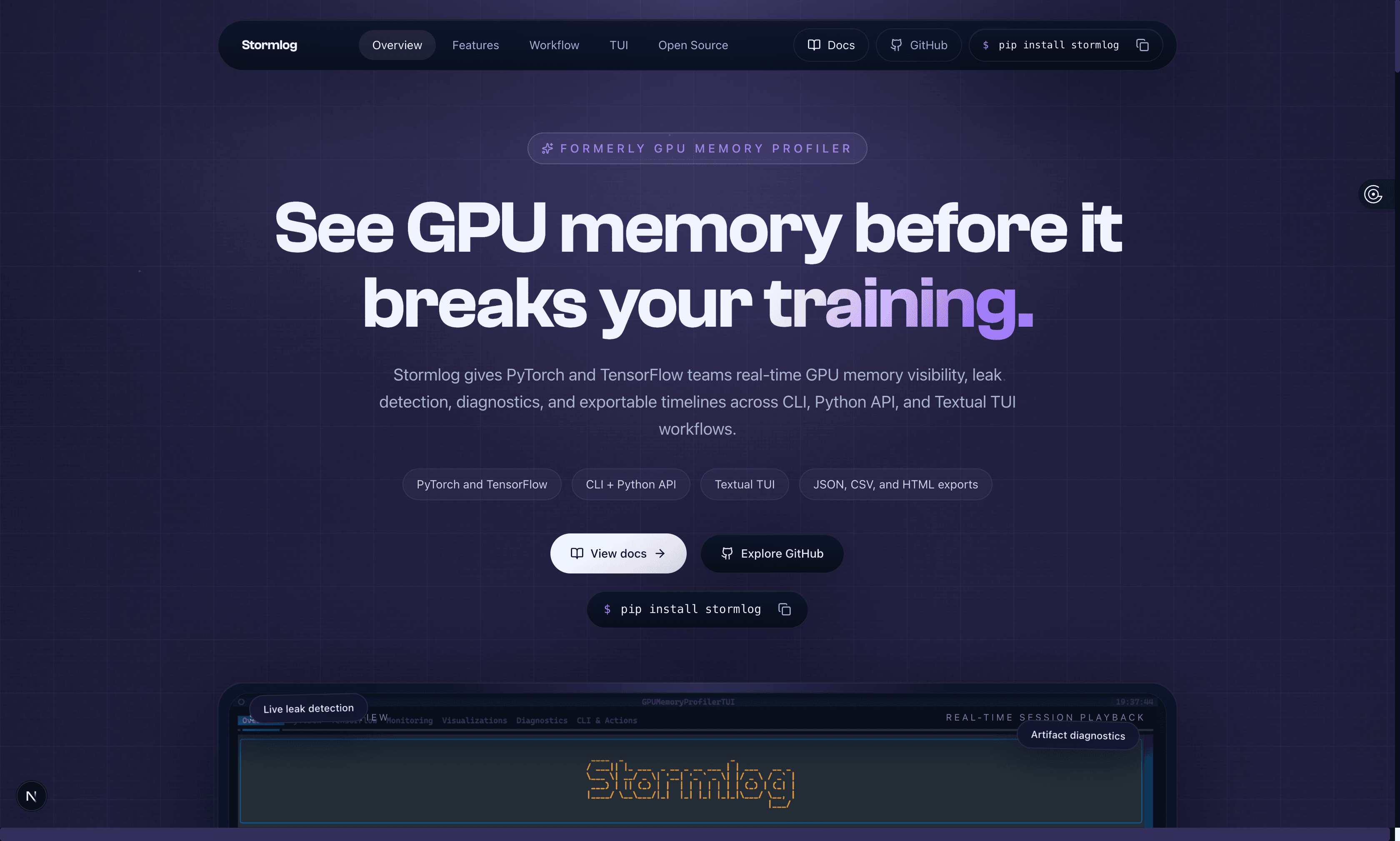 Introducing Stormlog: GPU Memory Profiling That Stays Useful After the First Crash